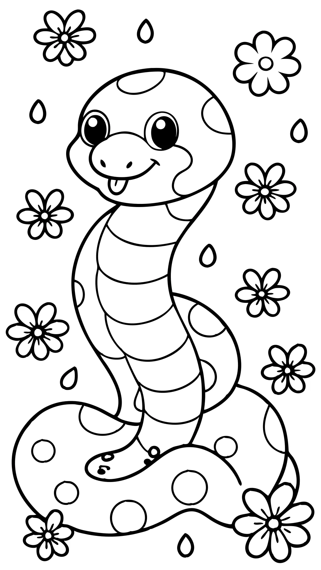 coloriage de serpent mignon